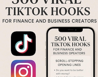 500 ganchos virales para creadores de negocios y finanzas / Prompts de TikTok listos para usar