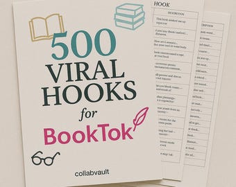 500 BookTok Hooks: Viral TikTok & Reels Ideas (Digital Download)