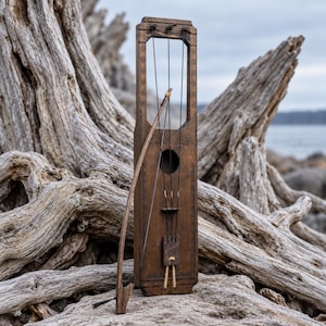 Handmade 3-String Talharpa, Solid Pine Bowed Lyre