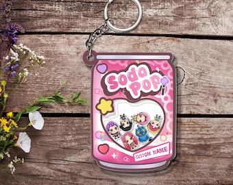 Portachiavi Shaker personalizzato Kpop Demon Hunters / Grazioso gadget Kpop in acrilico, ciondoli Huntrix e Saja Boys, regalo da collezione per i fan PKD021.C