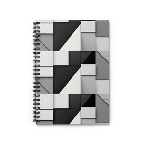 Modern Geometric Spiral Notebook - Ruled Lines, Stylish Journal, Back to School Supplies, Unique Gift, Minimalist Stationery