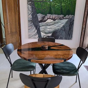 Round Epoxy Dining Table, Round Epoxy Coffee Table, Round Black Epoxy Table, Round Epoxy Resin Table, Coffee Table, Dining Table