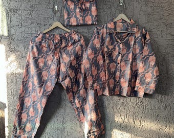 Indian Cotton Pajama Set: Trendy Unisex Summer Bridal Wear