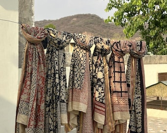 Katoenen sarong met handblokprint: Indiase strandkleed