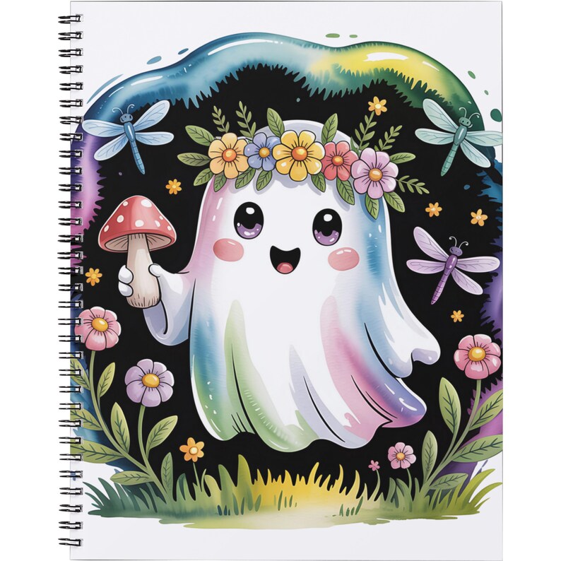 Cute Flower Crown Ghost Sticker Bundle, 14 Pack | Pastel Watercolor ...