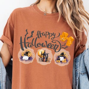 Comfort Colors®Halloween Ghost Shirt, Cute Ghost T-Shirt, Cottagecore Halloween, Spooky Cute, Retro Halloween Gift, Spooky Season Sweatshirt