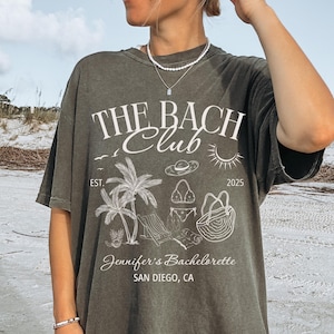The Bach Club Comfort Colors Custom Bachelorette Party T-Shirt: Unisex Cotton Tee, Personalized Design Options