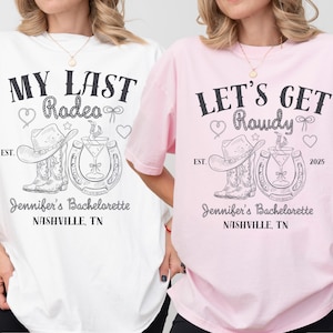 Nashville Bachelorette Comfort Colors® Shirts, Custom Last Rodeo TShirt, Western Bridal Party Tee, Cowgirl Bach, Country Bachelorette Party
