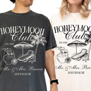 Mr and Mrs Shirts, Custom Couples Honeymoon Vacation Shirts, Just Married Shirt, Honeymoon Vibes Shirt, Hubby Wifey Tee, His and Hers Shirts