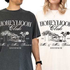 Mr and Mrs Shirts, Custom Couples Honeymoon Vacation Shirts, Shirt Honeymoon Vibes Tee, Hubby Wifey, Just Married Shirt, His and Hers Shirts