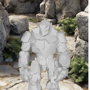 Fantasy Golem Basis - 3D Sockel mit Steinpfad Umgebung