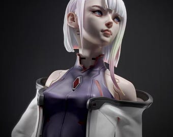 Estatua de figura femenina ciberpunk de diseño 3D - Figura de resina de calidad 12K