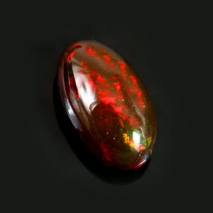 Black Ethiopian Opal Cabochon Gemstone Natural Opal Oval Shape Loose Gemstone 4.55 CT Ring Size Opal Gemstone For Jewelry