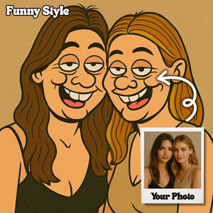 カスタム面白い肖像画、写真からパーソナライズされた漫画似顔絵、ギャグギフト、ジョークギフト、カップル、ペット、デジタルユーモアアート、ユニークなギフトアイデア
