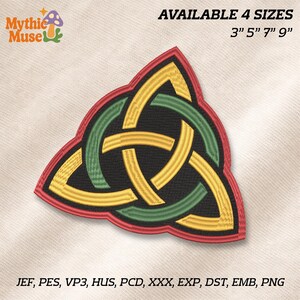 Celtic Trinity Knot Patch-Style Embroidery, Triquetra Machine Embroidery Design, Faith Symbol Stitch Files