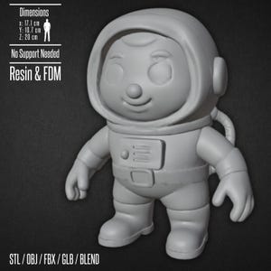 Space Explorer Figurine STL, 3D Printable File, Digital Download, Astronaut Miniature, Sci-Fi Character Figure, Galaxy Adventure Hero