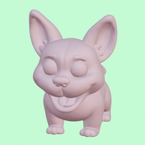 3D Printable Corgi Model, Stl, Obj, Fbx, Glb, Blend, Cute Dog Figurine, 3D Print Pet Gift, Welsh Corgi Sculpture, Puppy Decor