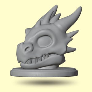 3D Printable Mini Dragon Skull Model, Stl, Obj, Fbx, Glb, Blend, Fantasy Skull Decor, 3D Print Gothic Bone Prop, Miniature Dragon Skull Art