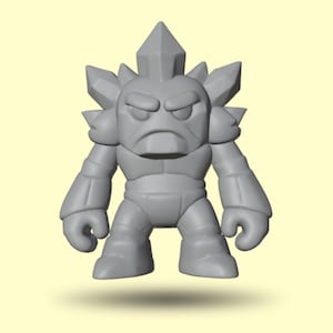 Kristall Golem 3D Druck Modell, Stl, Obj, Fbx, Glb, Blend, Fantasy Miniatur, 3D Druck Elementar Monster, Tabletop RPG Figur, Print Dekor