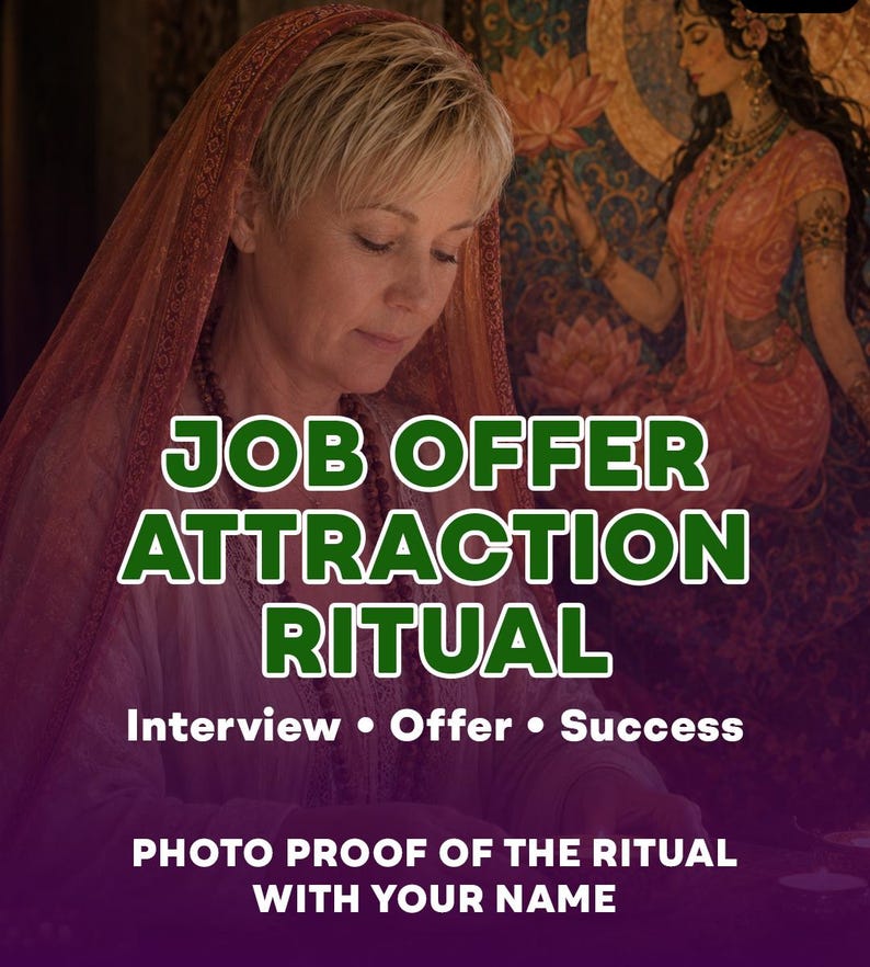 Job offer spell candle ritual for interview success, recruiter favor, confidence, career opportunities and getting hired.