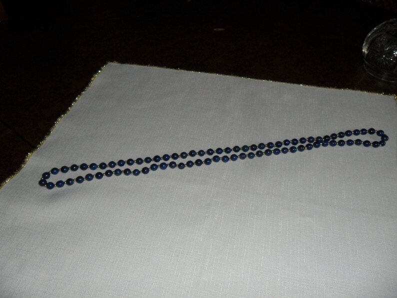 Vintage 14K Lapis 33 Inch Necklace