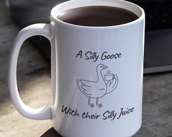 Taza de café con diseño de ganso tonto / Taza de cerámica original (325 ml, 445 ml)