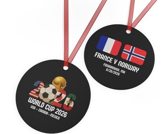 France vs Norway World Cup 2026 Match Ornament Metal Ornament | Soccer Keepsake