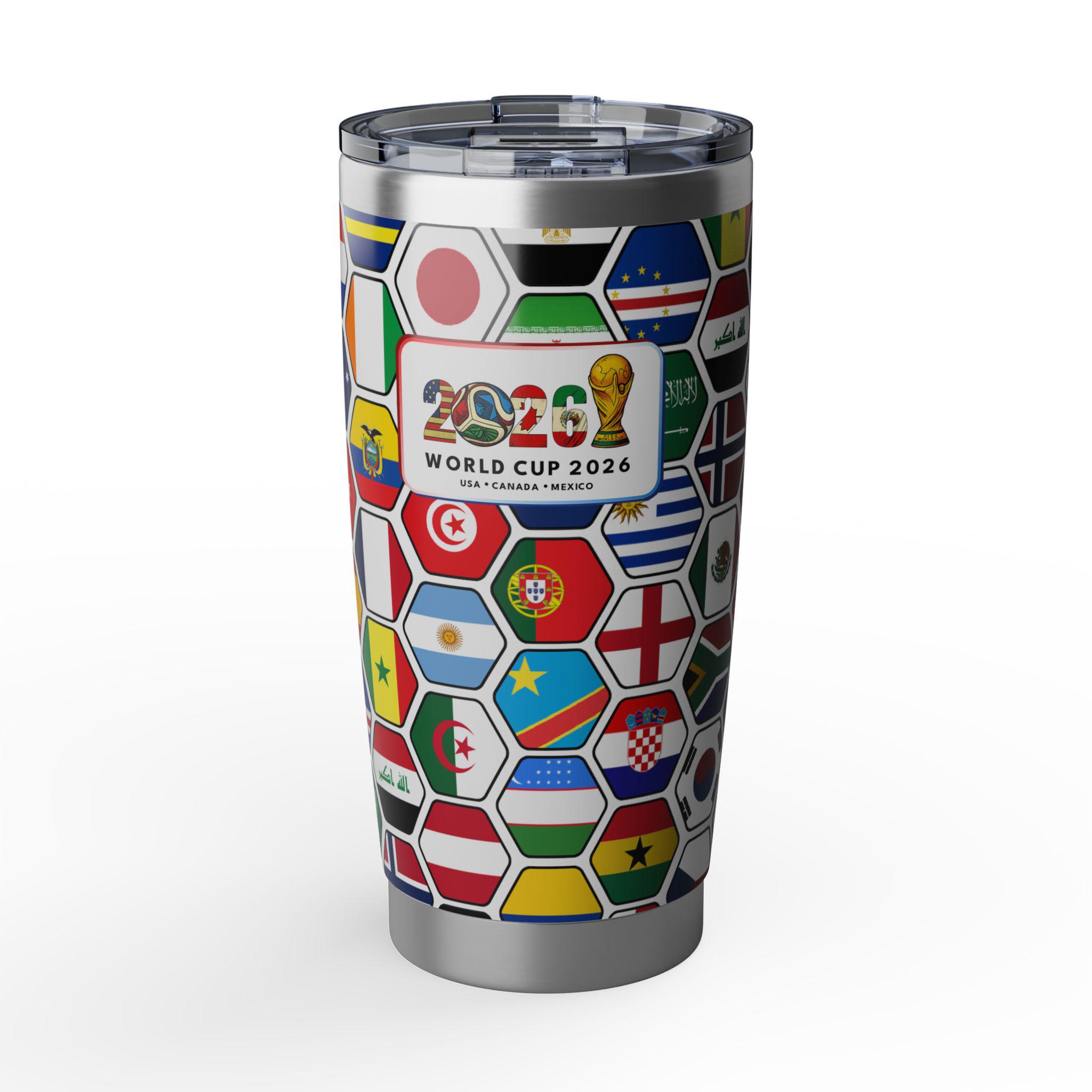World Cup 2026 Flags Pattern Tumbler | Soccer Tournament Travel