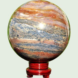 A+ SONORAN DENDRITIC RHYOLITE Healing Stone Sphere Huge 240mm - Charged Gemstone Energy Tool, Metaphysical Home Decor Personalized Gift