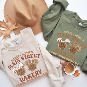 Disney Christmas Bakery Delights Sweatshirt, Festive Mickey & Minnie Shirt, Holiday Cookies ,Gingerbread Shirt