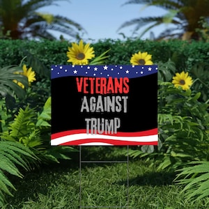veteranen gegen Trump Werbe-Werftschild, anti-Trumpf-Trumpf-Werftschild, rustikales Widerstands-Yard-Dekor, Wahlschild