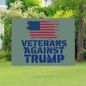 veteranen gegen Trump Werbe-Werftschild, anti-Trumpf-Trumpf-Werftschild, rustikales Widerstands-Yard-Dekor, Wahlschild