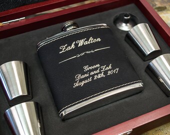 mens leather flask etsy