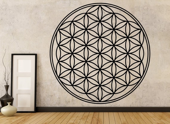 flower of life vinyl wall decal/sticker boho decals vinyl | etsy