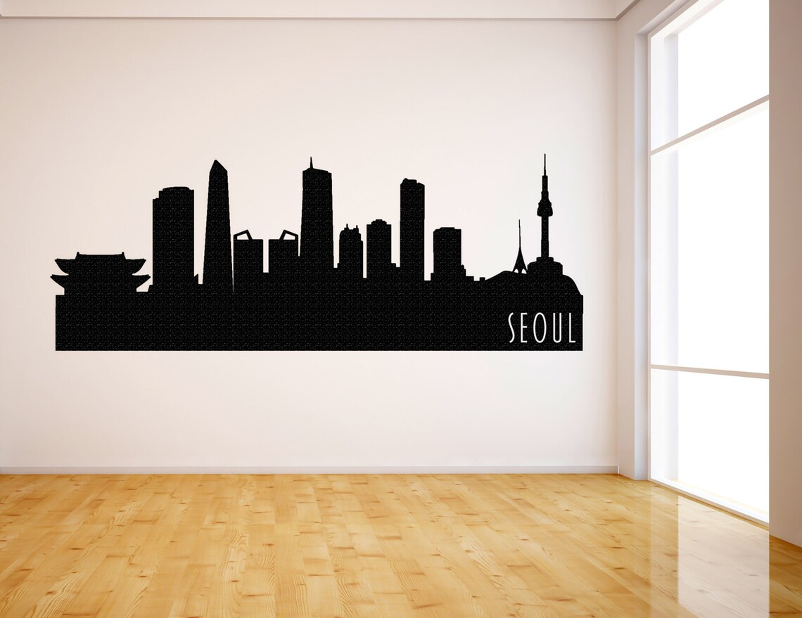 Seoul City Skyline Decal Seoul South Korea State Wall Decal Etsy