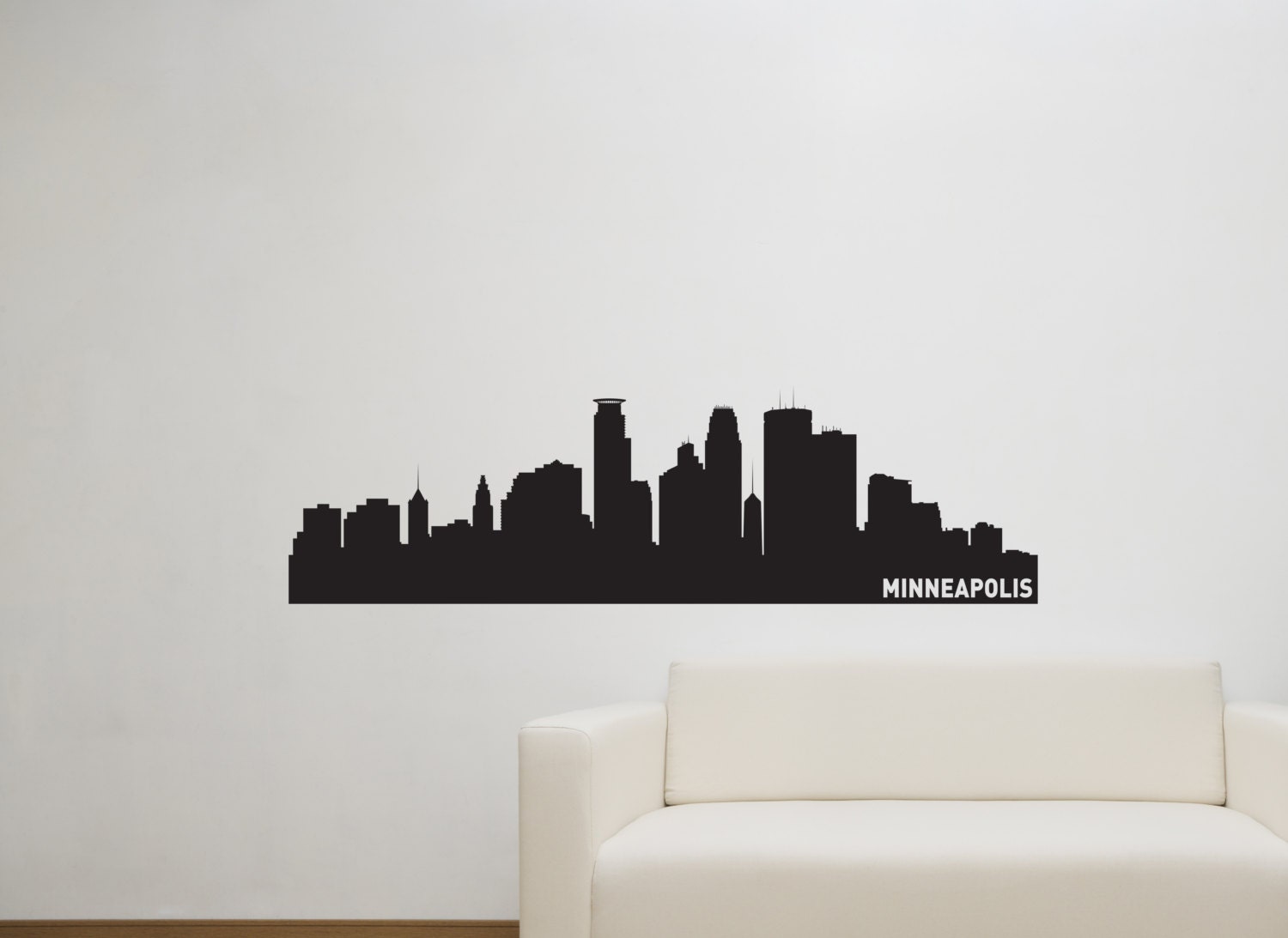Minneapolis City Skyline Decal Minneapolis State Wall Decal Etsy
