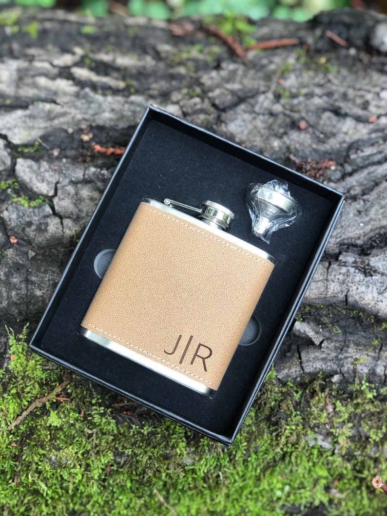 Groomsmen Gift/Engraved Flask Custom Leather Flask Groomsman Etsy