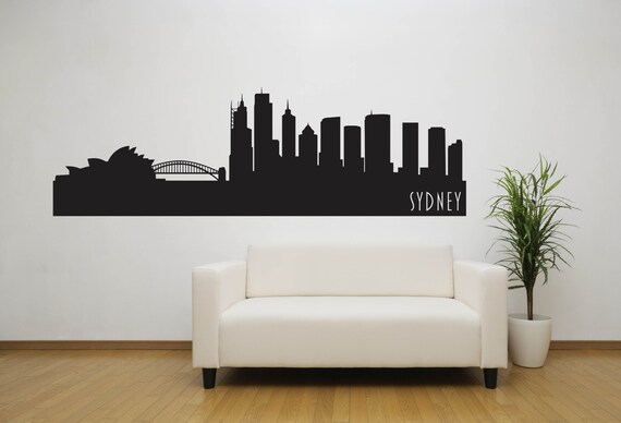 sydney city skyline decal sydney australia state wall decal | etsy