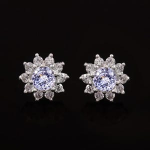Wonderful Ceylon Kashmir Blue Sapphire Round Cut Gemstone Stud Earrings, Handmade Silver Studs, 925 Sterling Silver Stud Earrings 6x6 MM