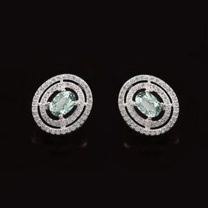 Wonderful Flawless Ceylon Green Spinel Oval Cut Gemstone Stud Earrings, Handmade Silver Studs, 925 Sterling Silver Stud Earrings 8x6 MM