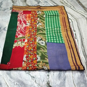 Vintage Patchwork Throw Bohemian Patchwork Kantha Quilt Handmade Vintage Quilts Boho Twin Size Bedding Throw Blanket Bedspread Reversible
