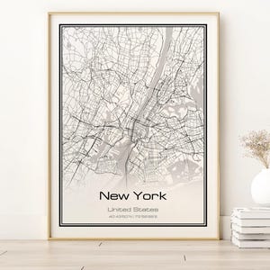 New York Maps, New York city Map, Map prints, Modern Home Decor, Map Gift, Gift idea, New York City, New York, Maps, Central Park
