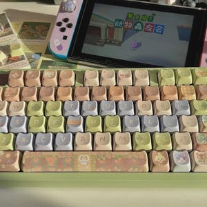 Escape to Your Own Cozy Island:  Forest Animal MOA & MAO Dye-Sub PBT Keycaps for Mechanical Keyboards