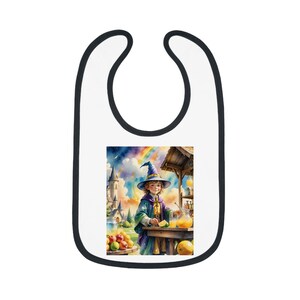 魔法使いのベビービブ、かわいいベビー用授乳ビブ、ファンタジーテーマギフト、ベビーシャワーギフト、ユニークな子供用アクセサリー、ハロウィンベビーウェア
