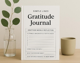 Printable Gratitude Journal: Weekly Reflection, Self-Care (PDF Download)