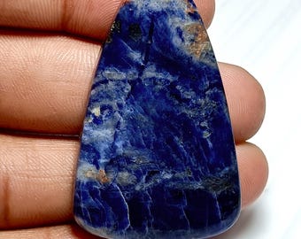 Natural Sodalite Cabochon: Loose Gemstone for Jewelry Making (44X29 MM, 67CT