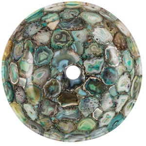 Natural Stone Sink - Green Agate Hand Carved Vessel Sink - Vanity Bathroom Sink - Handmade, green Stone Sink, Gemstone round Sink,