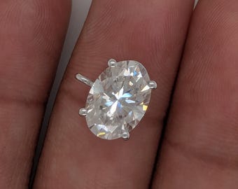 Oval Cut Moissanite Solitaire Pendant, 14k Solid Gold Bridal Necklace Christmas Gift For Her, Charm Pendant Gift For Girlfriend