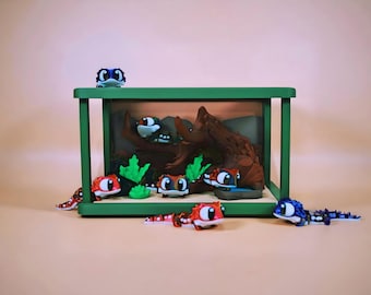 Large 3D Printed Bearded Dragon Diorama: Custom Reptile Habitat with Mini Dragons