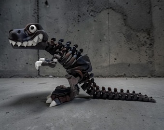 Giocattolo articolato a forma di T-Rex stampato in 3D: colori personalizzati, design Flexi Factory